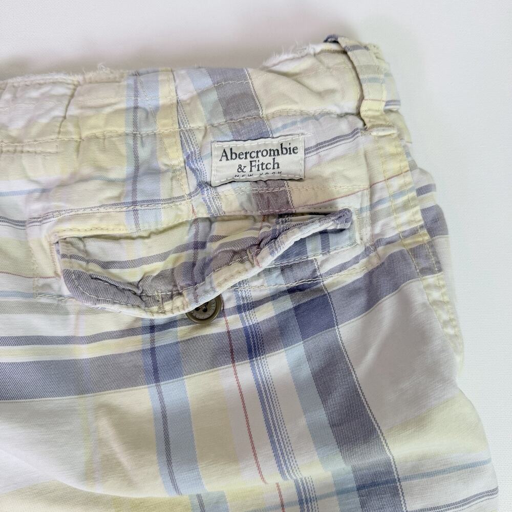 Abercrombie & Fitch Y2K Plaid Shorts Mens 30 Button Fly Madras Preppy Summer - Picture 12 of 16